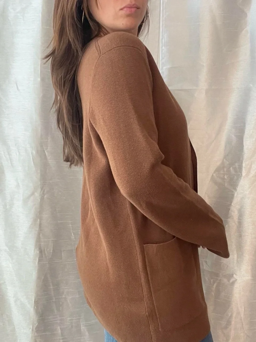 J.Crew Giselle Cardigan Womens XS Brown Buttons Nautical Preppy Quiet Luxury